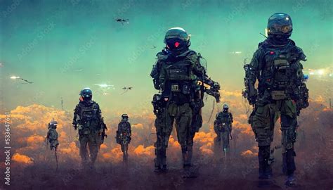 Futuristic Special Forces The Military Of The Future Art Ilustración