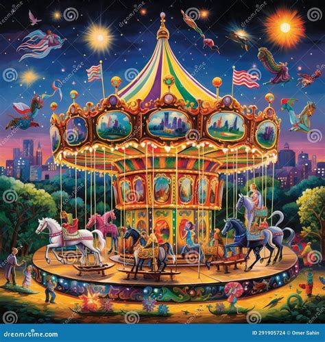 Colorful Carousel A Delightful Puzzle Capturing The Joy And Whimsy Of