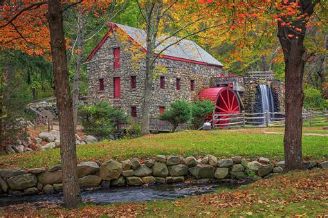 Fall Foliage At The Grist Mill Photograph By Kristen Wilkinson Fine
