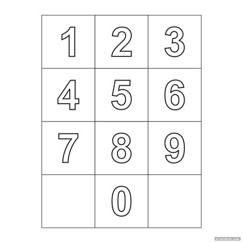 Large Printable Numbers 0 9