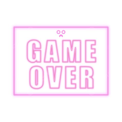 Game Over Pixel Vector Hd Png Images Game Over Neon Word Effect Game