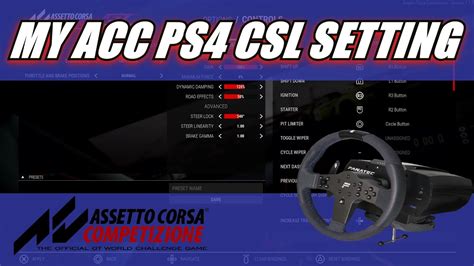 Assetto Corsa Competizione PS4 My Fanatec CSL Settings YouTube