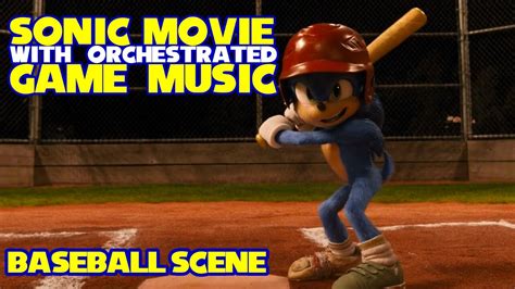 Sonic The Hedgehog Movie Baseball Scene With Game Music Youtube