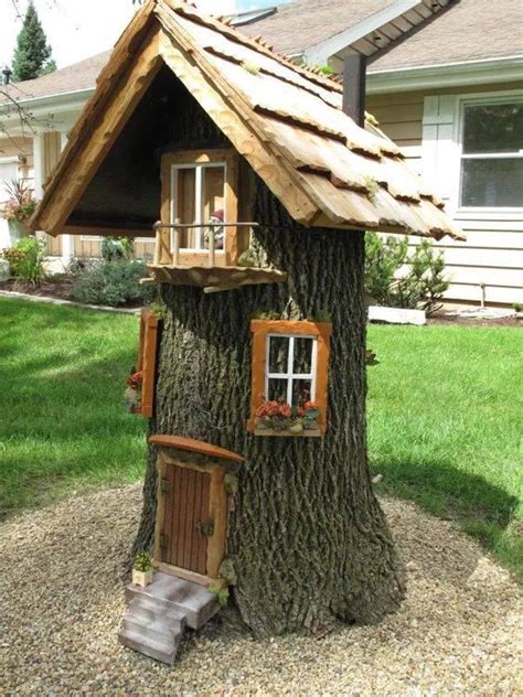 30 Fairy Garden Houses Diy Tree Stump Fairy House Founterior