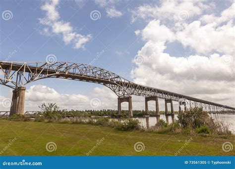 The Calcasieu River Bridge In Westlake Usa Stock Image Image Of