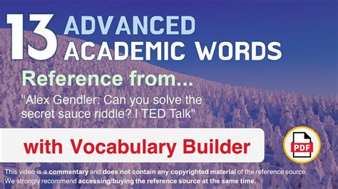 13 Advanced Academic Words Ref From Alex Gendler Can You Solve The