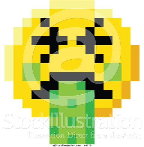 Vector Illustration Of A Puking 8 Bit Video Game Style Emoji Smiley