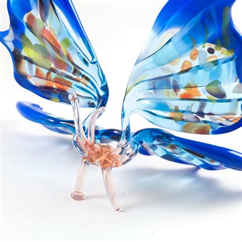 Blown Glass Butterfly Figurine Hand Blown Russian Art Glass