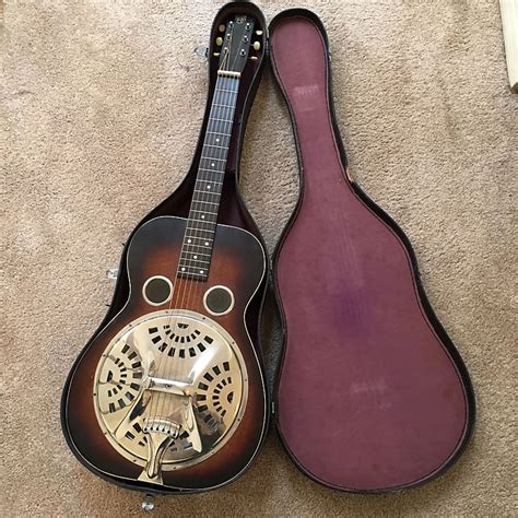 1930 S Dobro Model 37 Square Neck Resonator Guitar With Reverb