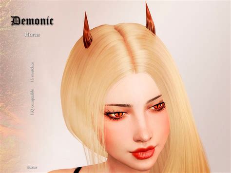 Suzue Demonic Horns Little Horn Simple Hoop Earrings Sims 4