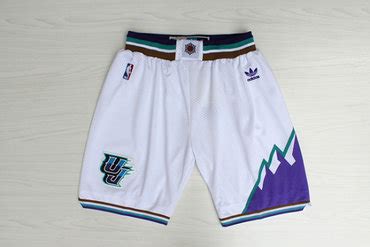 Click now for men's shorts and pants merchandise. Men's Utah Jazz White Throwback short on sale,for Cheap ...