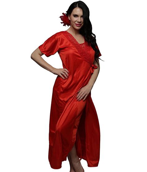 Buy Clovia Red Satin Robe Online At Best Prices In India Snapdeal