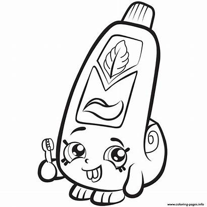 Shopkins Coloring Pages Toothpaste Season Shopkin Cartoon