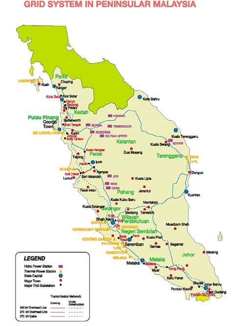 Locate the companies on a map. Map of Malaysian Electricity Grid - Malaysia - National ...