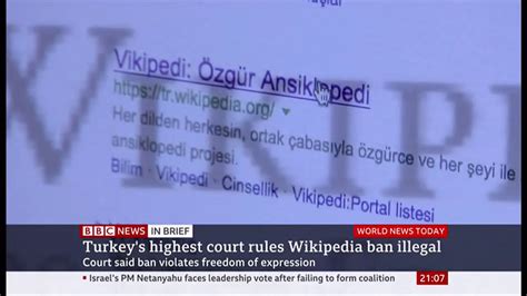 Court Rules Wikipedia Ban Illegal Turkey Bbc News 26th December