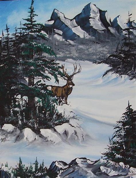Buck In Winter Painting By Darlene Duguay Fine Art America