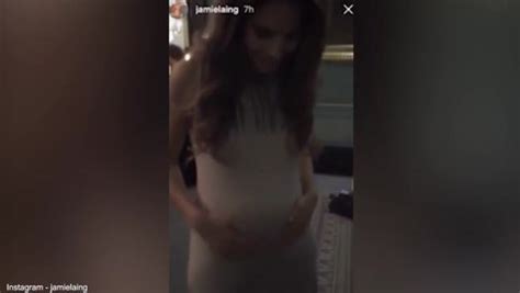 Mic S Pregnant Binky Felstead Shows Off Bare Baby Bump For First Time