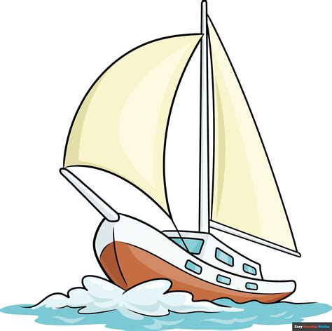 How To Draw A Sailboat Really Easy Drawing Tutorial