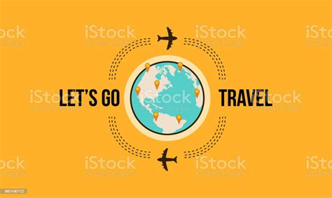 Lets Go Travel Design Style Vector Illustration Stock Illustration