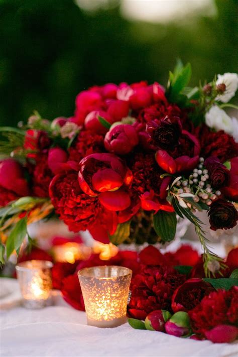 Red Peony Centerpiece Set Free Photography See More On