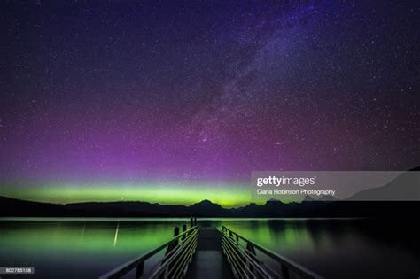 Northern Lights And Milky Way Over Lake Mcdonald Glacier National Park