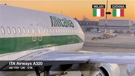 FIRST FLIGHT ON ITA AIRWAYS ITA Airways A Milan LIN Catania Economy Class YouTube