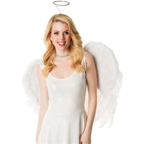 Verkleedkleding Kostuums Verkleedkleding Ladies Christmas Angel With Wings And Halo Nativity Play