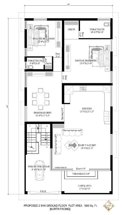 30x60 House Plan 1800 Sqft House Plans Indian Floor Plans