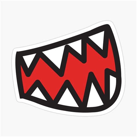 Laughing Mouth Cartoon Sharp Teeth Sticker For Sale By Javes93