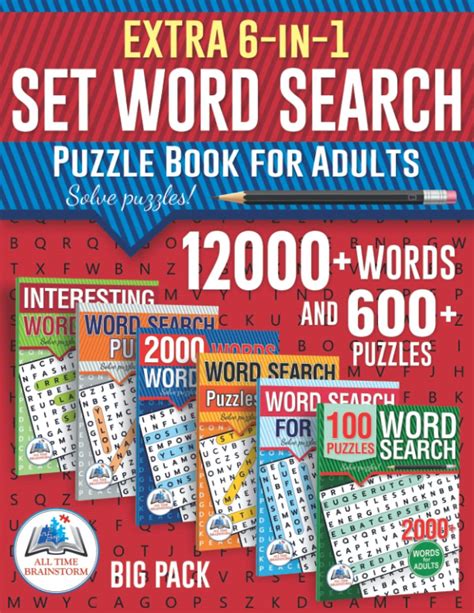 buy extra 6 in 1 set word search puzzle book for adults 12000 words and 600 puzzles big pack
