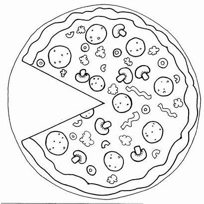 Pizza Clipart Coloring Pages Slice Drawing Cliparts