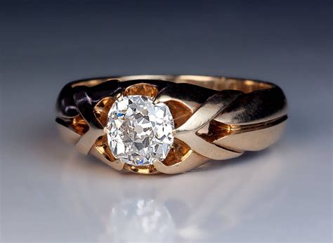 Antique 1 Carat Diamond Gold Mens Ring At 1stdibs