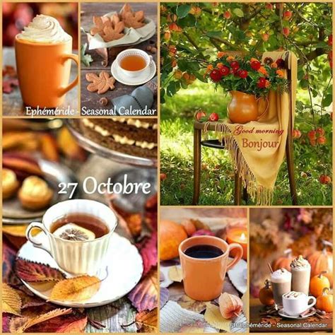 Éphéméride Seasonal Calendar Oktober Guten Morgen