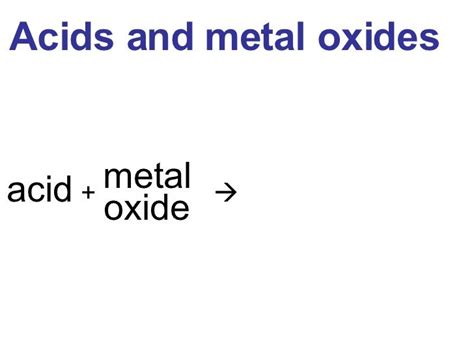 Reaction Of Metal Oxides With Acid