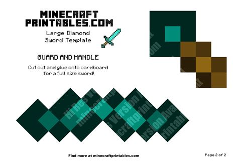 Minecraft Diamond Sword Printable Template Printable Templates