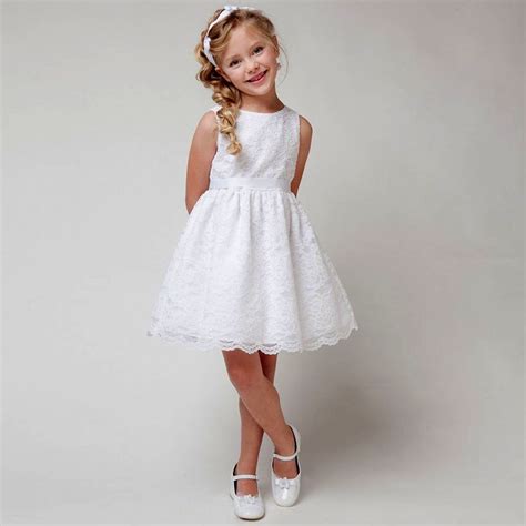 Laço Branco Curto Bonito Da Menina De Flor Vestidos Primeira Comunhão
