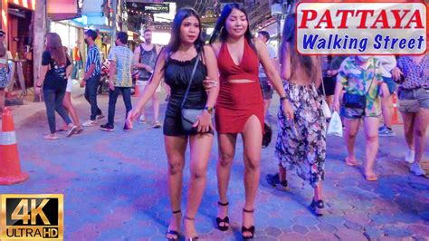 4k Pattaya Walking Street Night Scenes Bars Clubs And Agogos