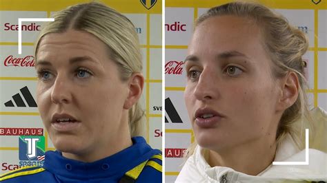 nathalie björn and olivia schough react to sweden beating south africa in the women s world cup