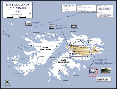 The Falklands War 1982 Map Falkland Islands Mappery