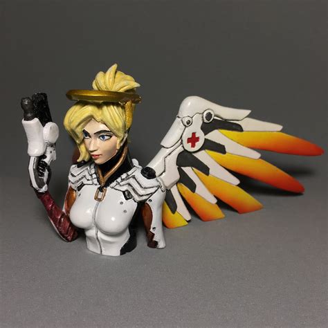 3d Printable Overwatch Mercy Bust By Printed Obsession