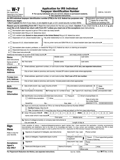 Form W 7 Fill Out And Sign Printable Pdf Template Signnow