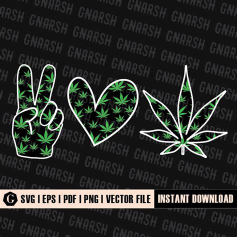 Peace Love Weed Svg Peace Love Svg Peace Sign Sativa And Etsy