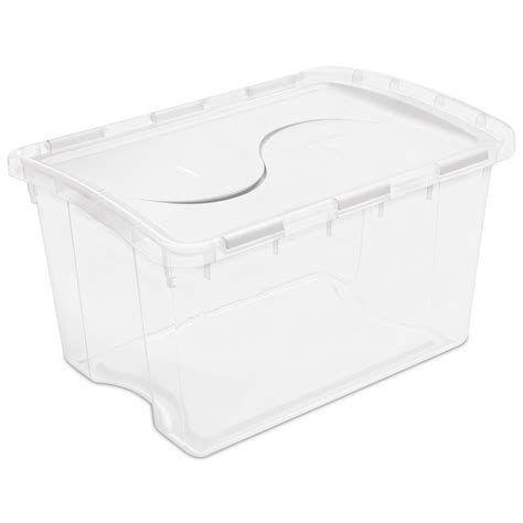 Sterilite 48 Qt Hinged Lid Storage Box White Case Of 6