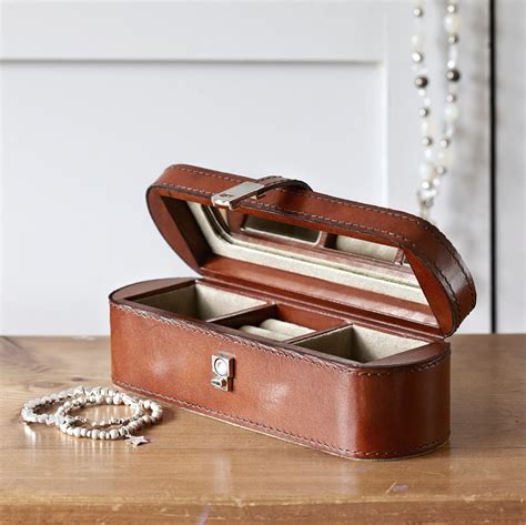 Personalised Small Leather Jewellery Box Leather Jewelry Box Leather