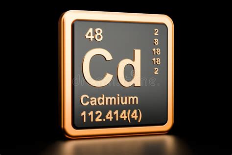 Cadmium Cd Chemical Element 3d Rendering Stock Illustration