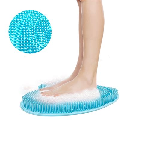Shower Foot Scrubber Mat With Non Slip Suction Cups Cleans Smooths