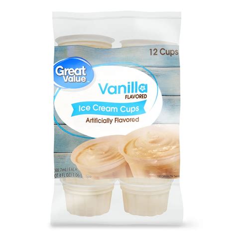 Great Value Vanilla Ice Cream Cups 3 Fl Oz 12 Count