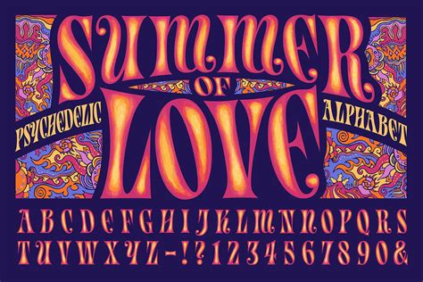 Summer Of Love Psychedelic Alphabet Summer Of Love Psychedelic