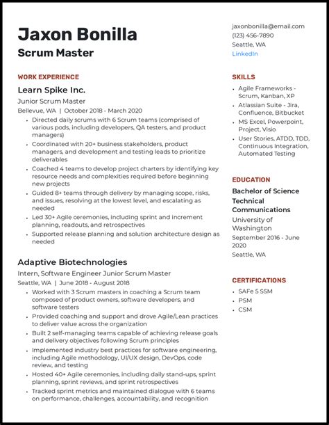9 Scrum Master Resume Examples For 2024