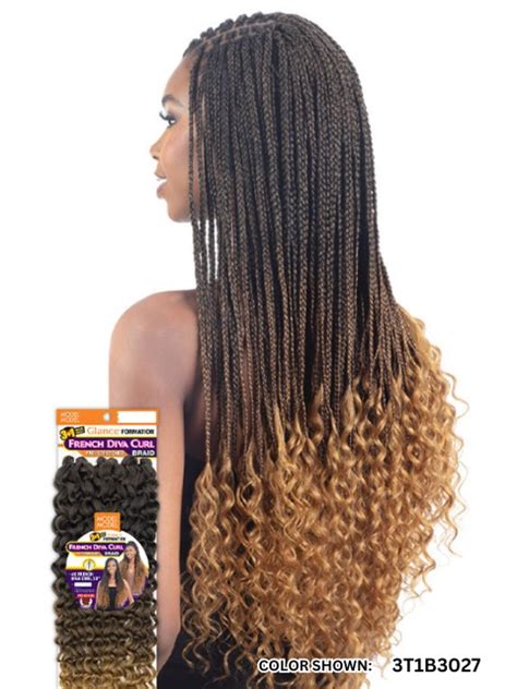Model Model Glance 4x French Diva Curl Crochet Braid 30 Hair Stop And